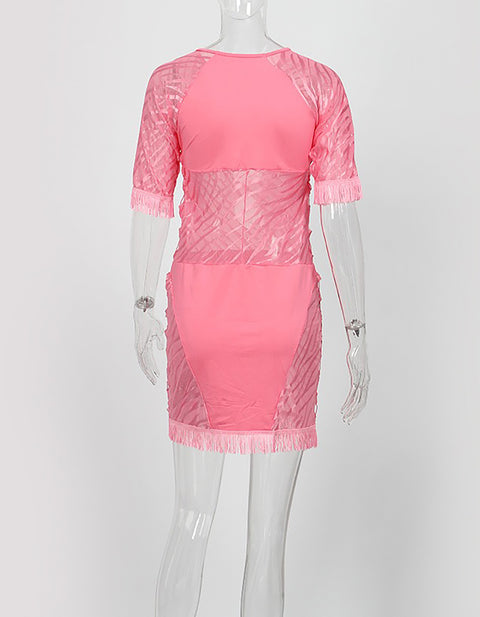 Melanie Hollow-Out Lace Mini Dress