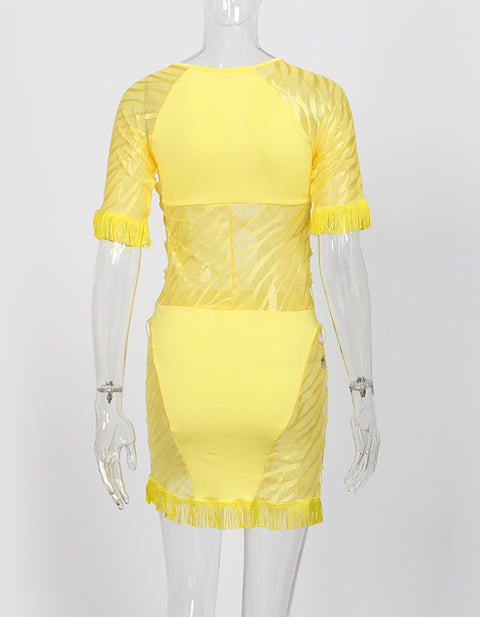Melanie Hollow-Out Lace Mini Dress