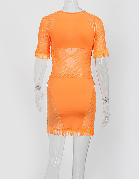 Melanie Hollow-Out Lace Mini Dress