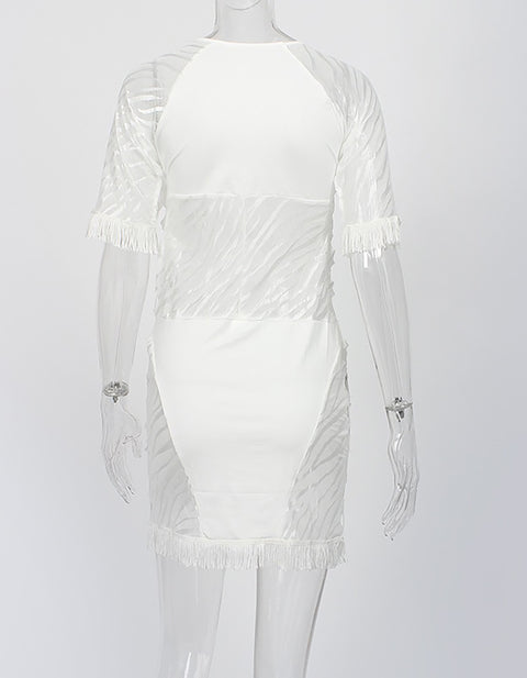Melanie Hollow-Out Lace Mini Dress