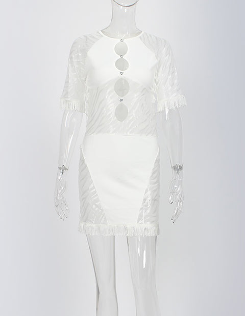Melanie Hollow-Out Lace Mini Dress