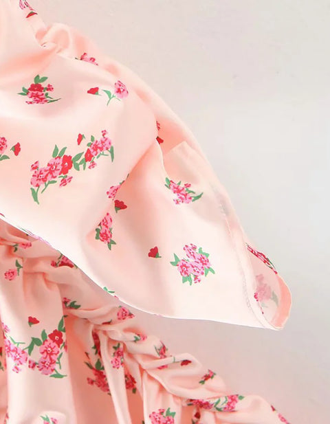 Allison Balloon-Sleeve Floral Mini Dress