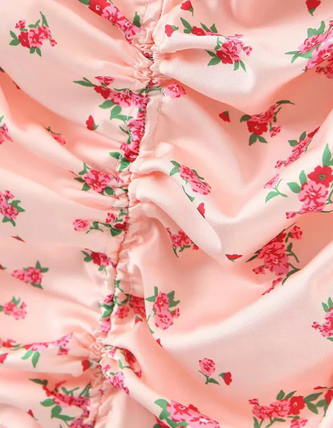 Allison Balloon-Sleeve Floral Mini Dress