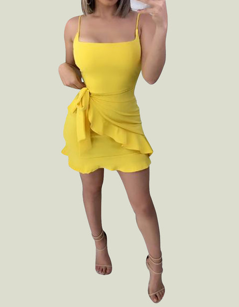 Ariana Ruffle Wrap Mini Dress