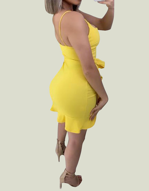 Ariana Ruffle Wrap Mini Dress