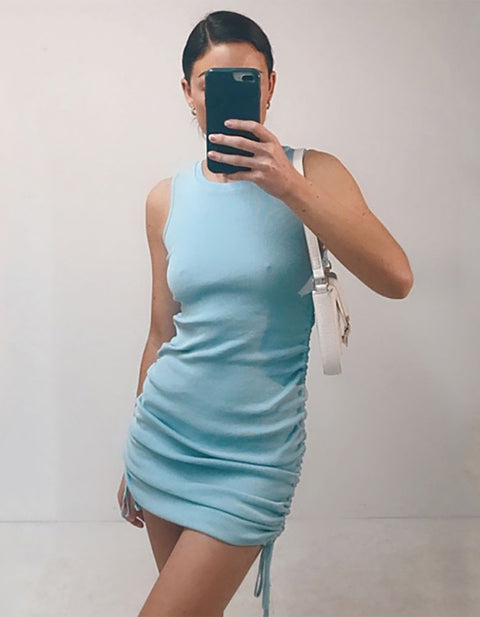 Leah Adjustable-ruching Mini Dress