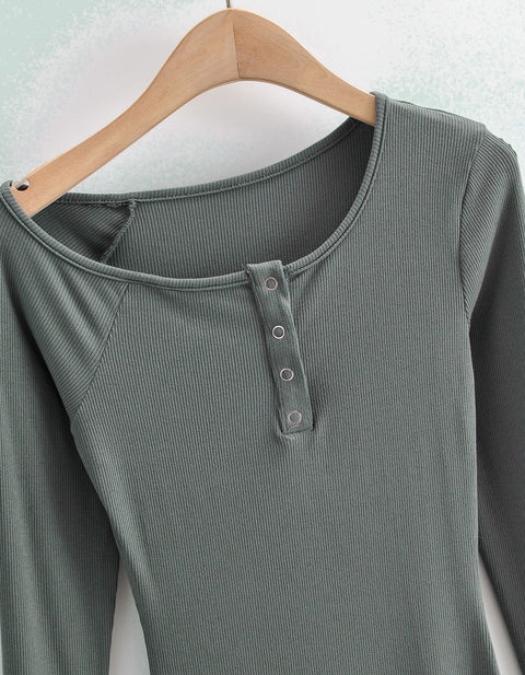 Lauren Asymmetrical-Neckline Mini Dress