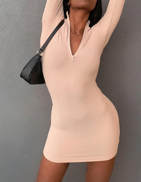 Makenzie Zip-front Mini Dress