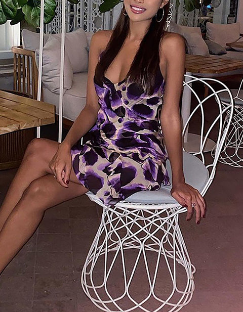 Sydney Ruffle Leopard Print Mini Dress