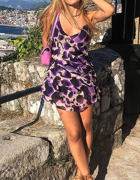 Sydney Ruffle Leopard Print Mini Dress