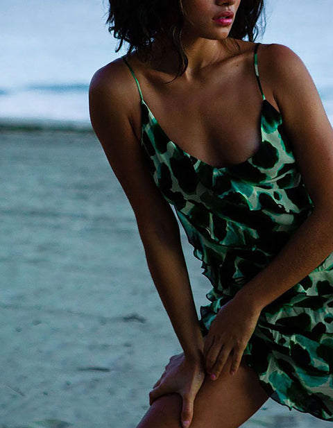 Sydney Ruffle Leopard Print Mini Dress