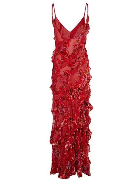 Chloe Ruffle Floral Maxi Dress