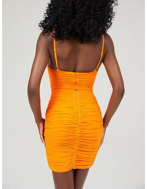 Ebony Pleating Casual Dress