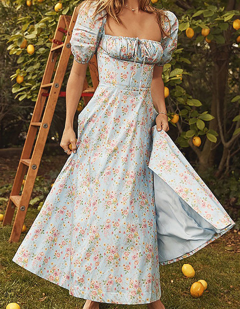 Osier Side Split Floral Dress