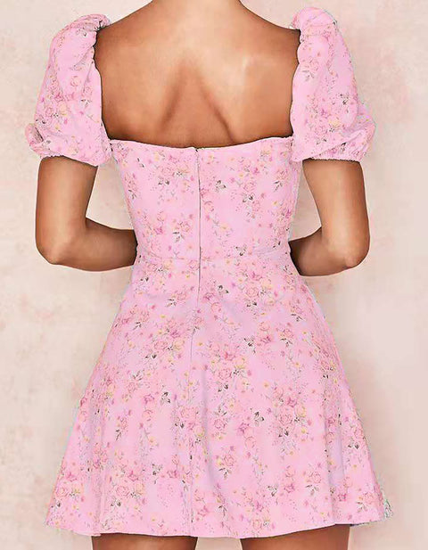 Amaryllis Puff Sleeve Mini Dress