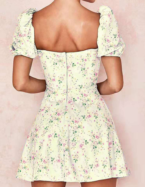 Amaryllis Puff Sleeve Mini Dress