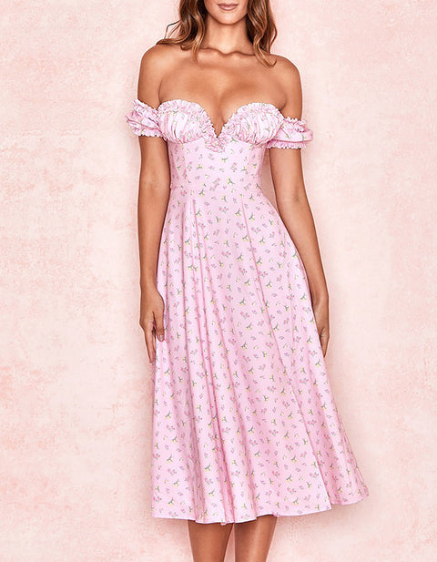 Anther Off the Shoulder Midi Dress