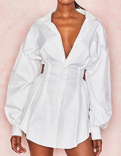 Birch Button Shirt  Dress