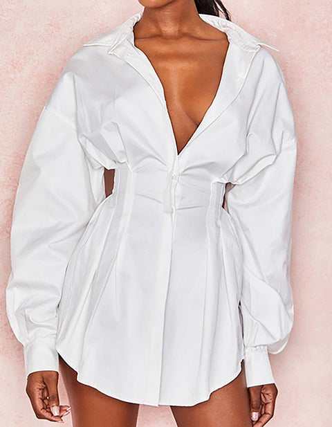 Birch Button Shirt  Dress