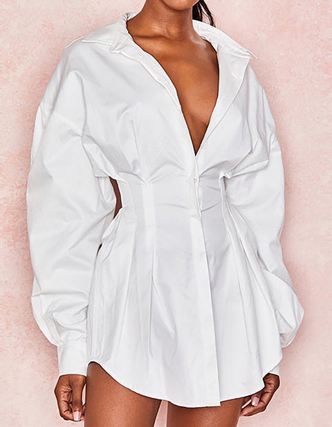 Birch Button Shirt  Dress