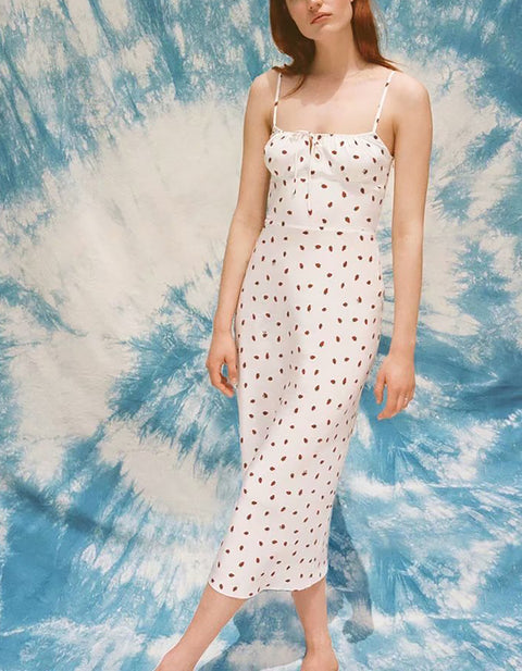 Paisley  Strap FLoral Midi Dress