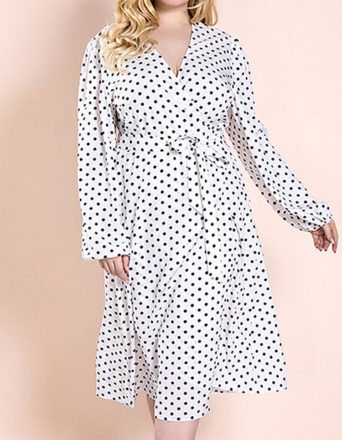 Poplar Dot Print Dress