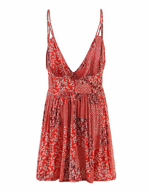Rhododendron V-Neck Floral Dress
