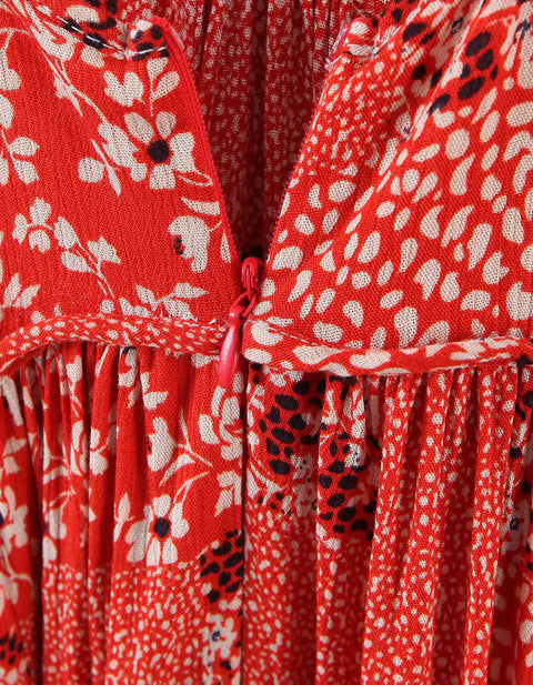 Rhododendron V-Neck Floral Dress