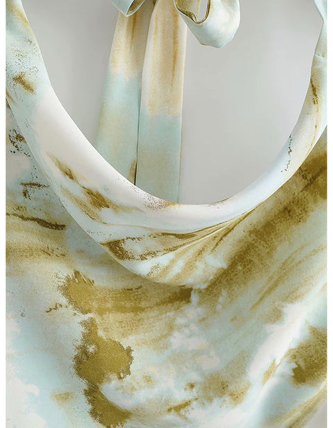 Anneli Halter Stain Effect Dress