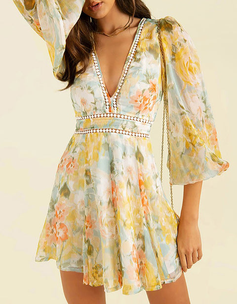 Berta Ruffles Floral Dress