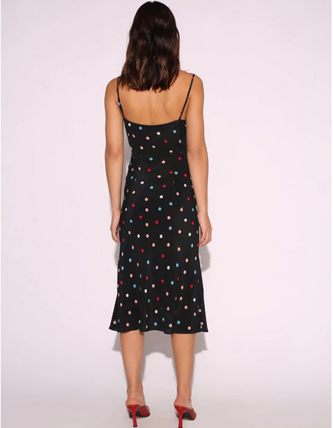 Jessica Strape Dot Print Midi Dress