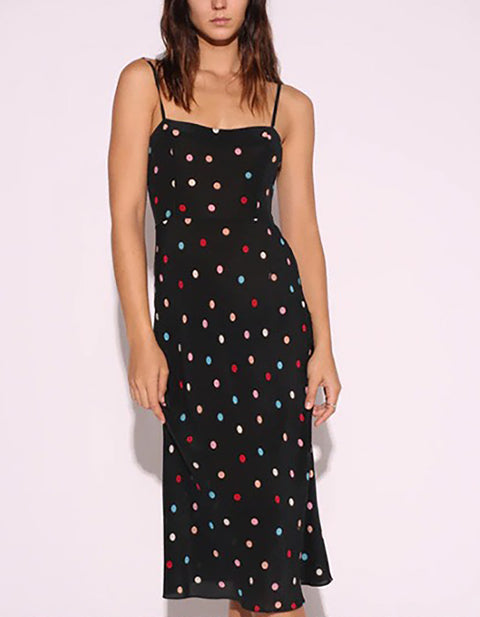 Jessica Strape Dot Print Midi Dress