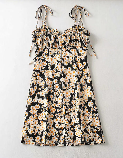 Violet Strap Floral Print Mini Dress