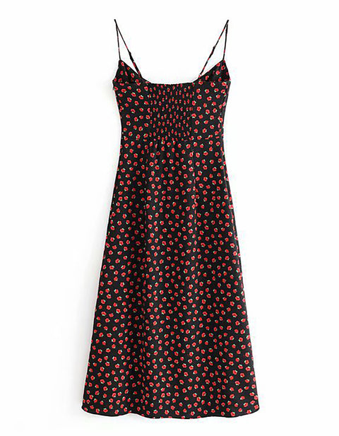 Kate Floral Lace-up Midi Dress
