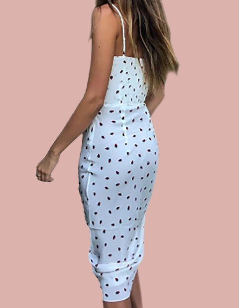 Taylor Print Dot Midi Dress