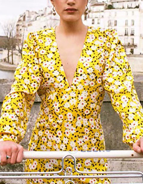 Natalie Floral Ruffle Midi Dress