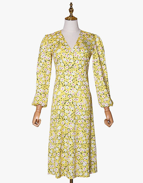 Natalie Floral Ruffle Midi Dress