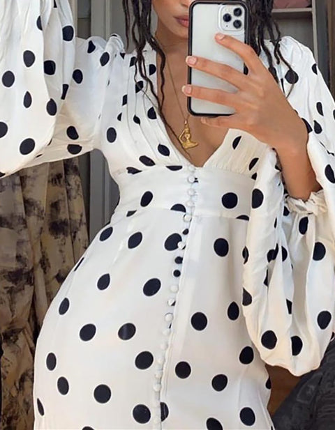 Emily Casual Dot Mini Dress