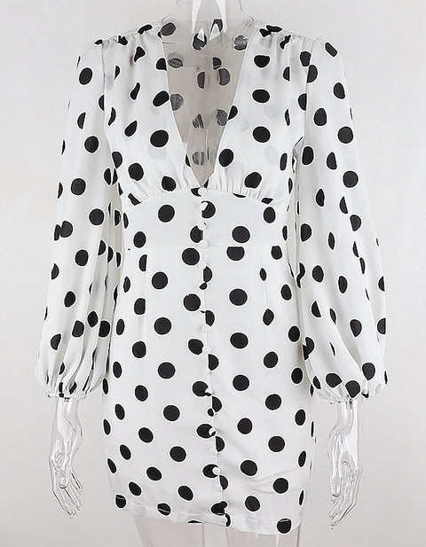 Emily Casual Dot Mini Dress