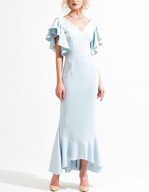 Ruffles sleeve maxi Dress