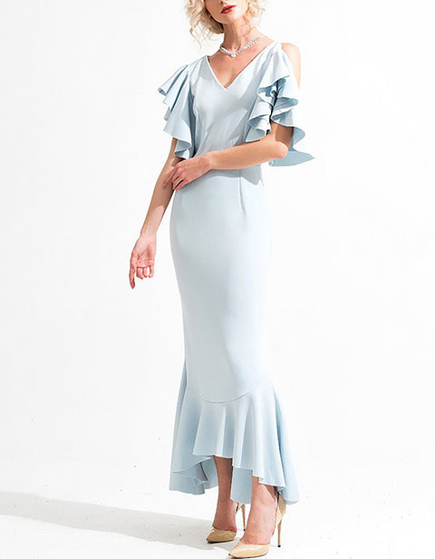 Ruffles sleeve maxi Dress