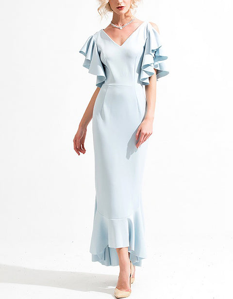 Ruffles sleeve maxi Dress