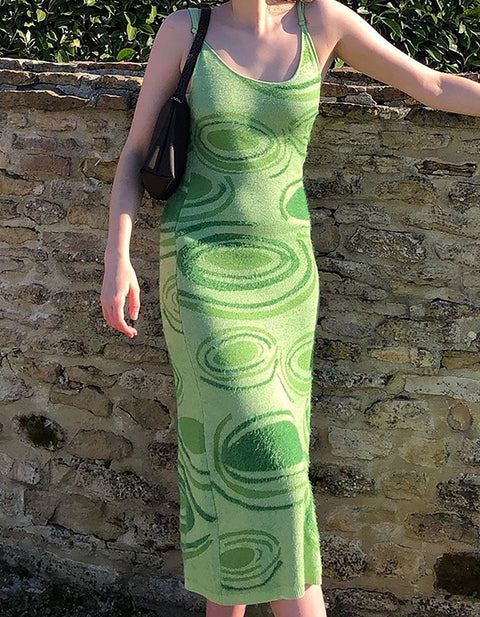 Faith Casual Rib Knit Midi Dress