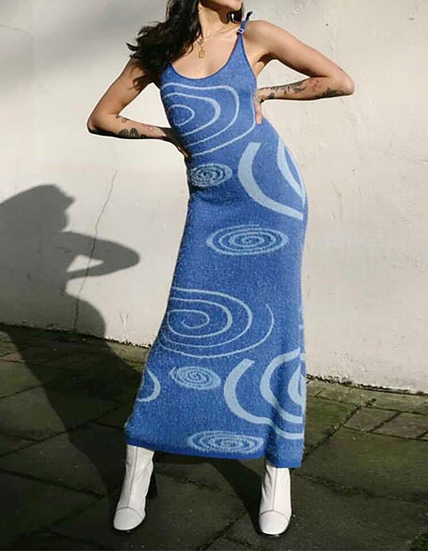 Faith Casual Rib Knit Midi Dress