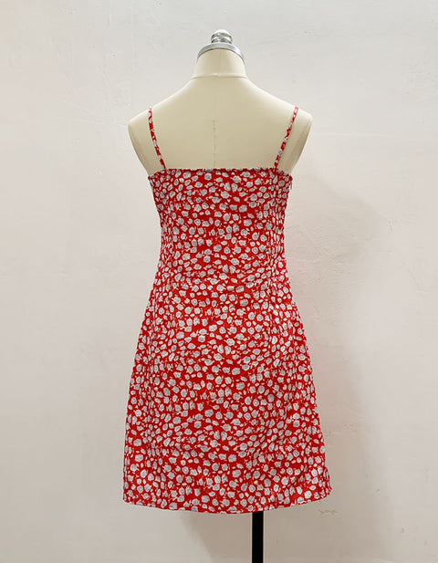 Lydia Floral Lace-up Midi Dress