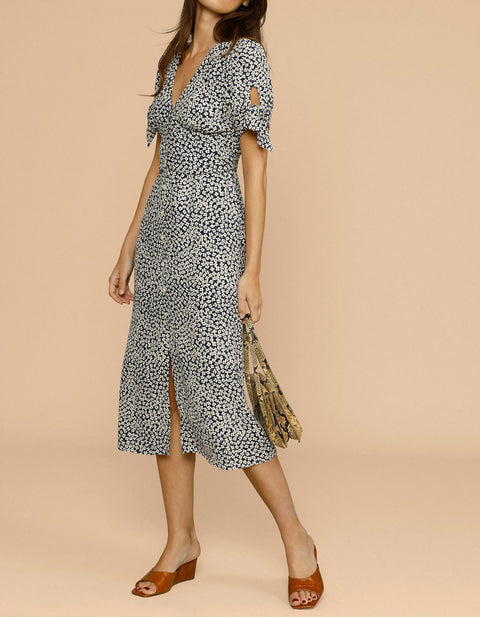 Kaylee Floral Button Midi Dress
