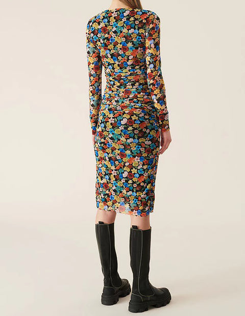 Eleanor Floral Schirring Mini Dress