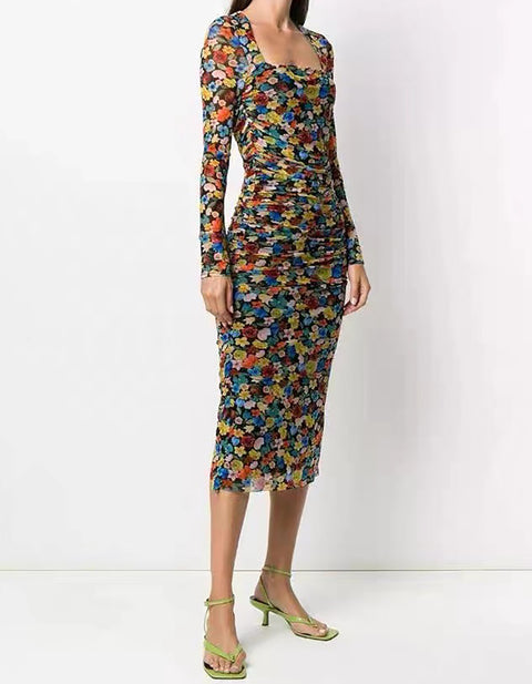 Eleanor Floral Schirring Mini Dress