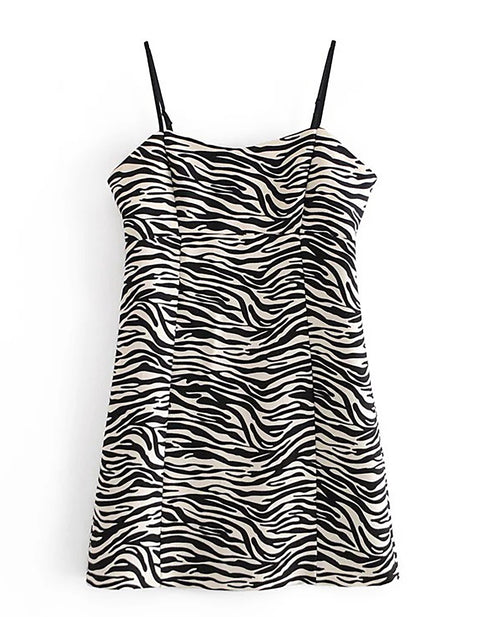 Amelia Zebra Print Mini Dress