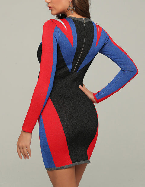 Anna Contrast Color Mini Dress